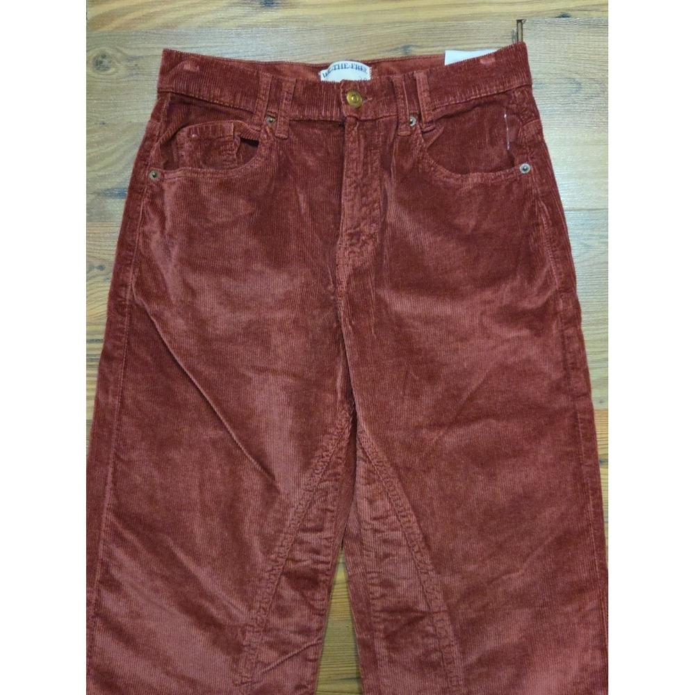 NWTWe The Free Risk Taker Cord Jeans Rust Boho Hippie Indie 28 Earthy Retro Mid - Picture 3 of 7